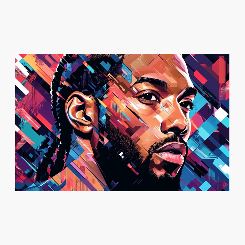 Vibrant Geometric Portrait in Modern Urban Style Travel Mug
