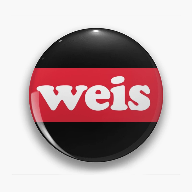 Weis Markets White Logo on Red Background Pin