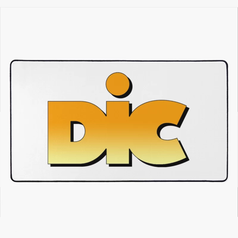 DIC Entertainment Logo Design with Orange Gradient Effect Desk Mat