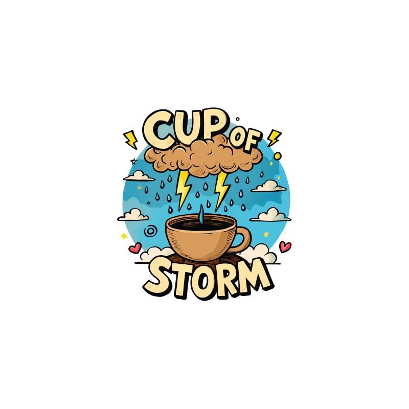 Cup of Storm – Whimsical Pixel Art with Lightning Charm! iPhone Case