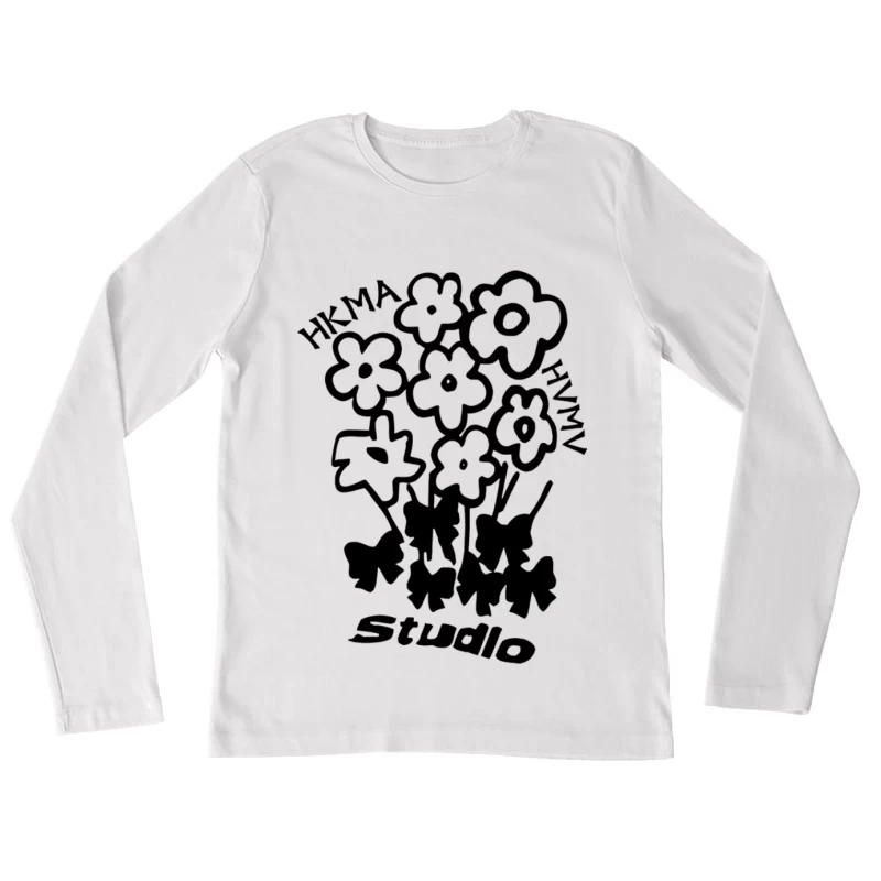 Blumendesign von Hikma Studio Damen Langarm T-Shirt