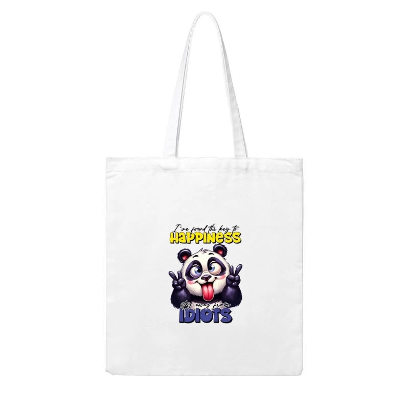 Panda Humor: The Key to Happiness Cotton Tote Bag