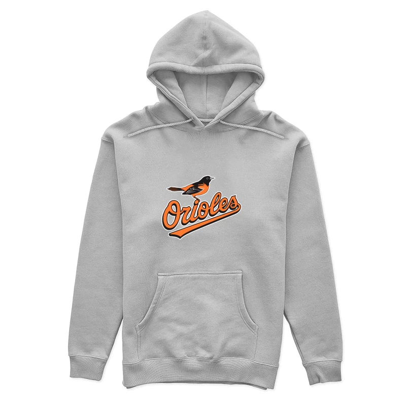 Baltimore Orioles MLB Baseball Team Logo with Orange Bird Mascot Female Pullover Hoodie