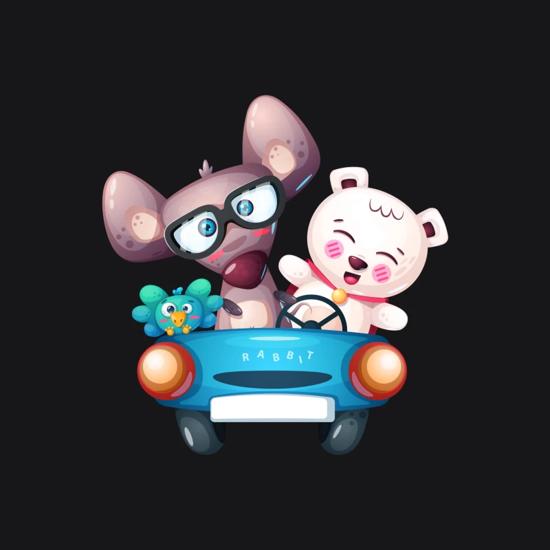 Animaux joyeux en voiture Femme Sweat à capuche