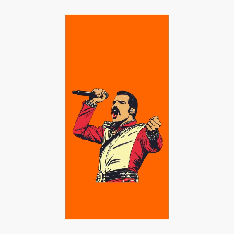 Energetic Rock Star Singer Performing with Microphone iPhone Case