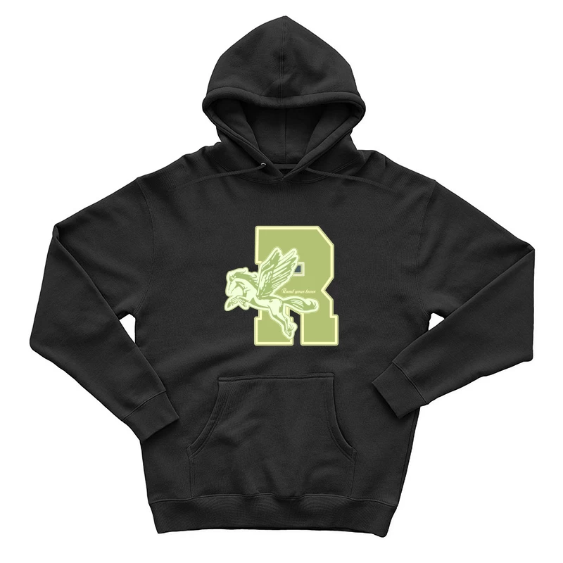 Pegasus-Design mit Buchstabe R Herren Pullover Hoodie