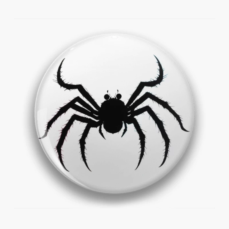 Menacing Spider Silhouette in Black Pin