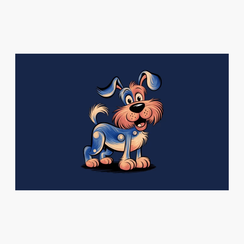 Cheerful Cartoon Dog: Colorful and Cute Animated Pet Illustration Travel Mug