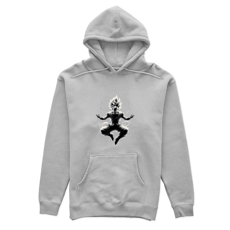Dynamic Anime Character in Action Female Pullover Hoodie