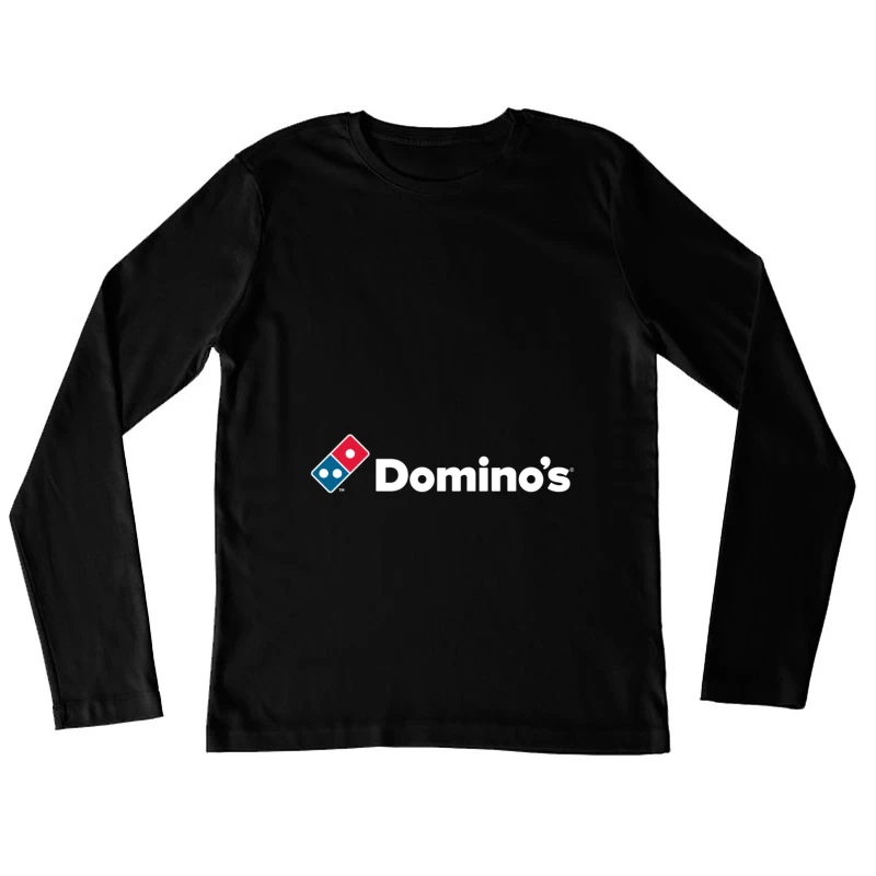 Domino's Pizza Minimalist Brand Logo Female Long Sleeve T-Shirt