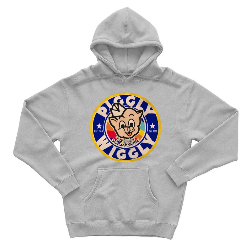 Vintage Piggly Wiggly Supermarket Logo - The Original Self Service Store Since 1916 Male Pullover Hoodie