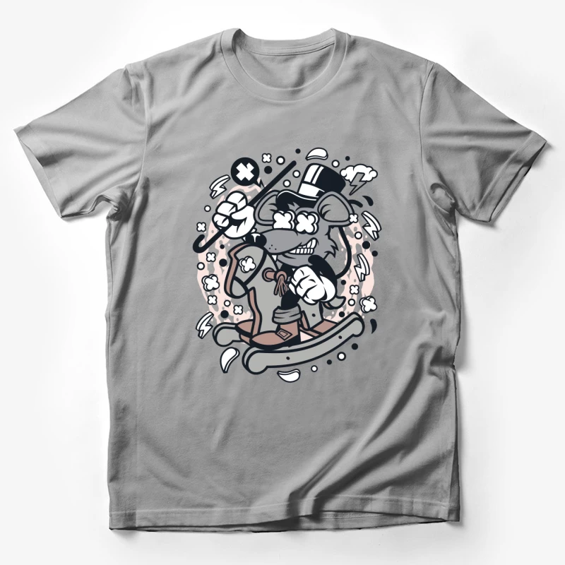 Chien magique avec canne et chapeau haut de forme Homme T-Shirt