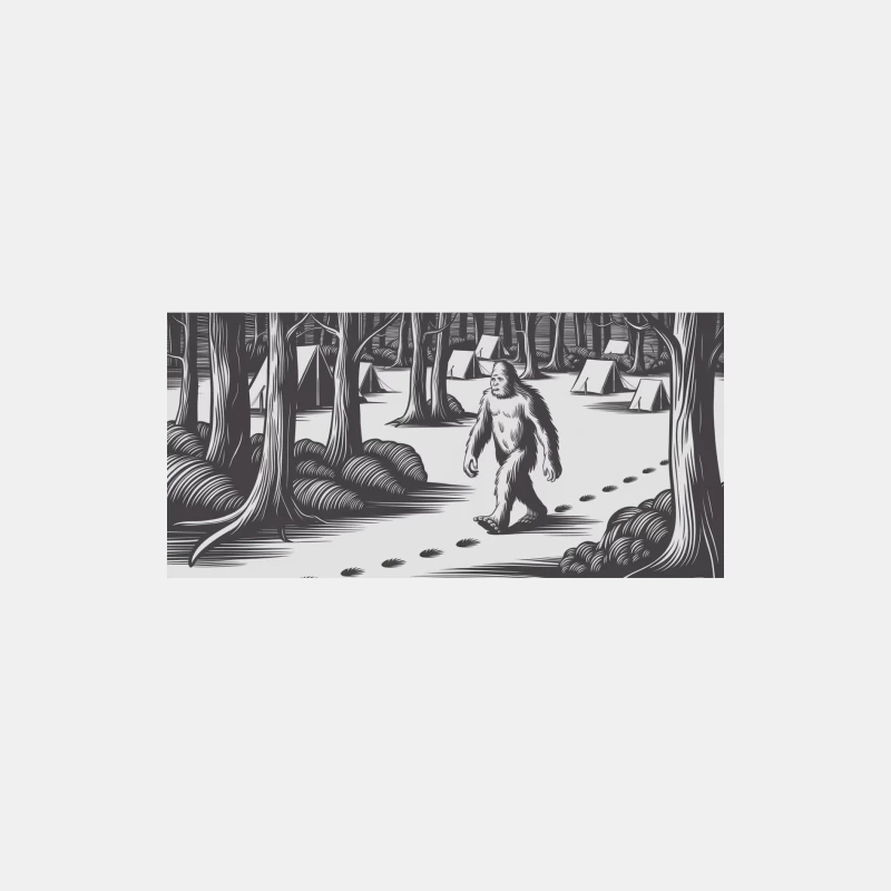 Mysterious Bigfoot Sighting in Forested Campground Male Tank Top