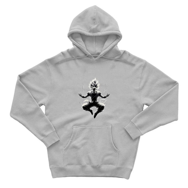 Dynamic Anime Character in Action Male Pullover Hoodie