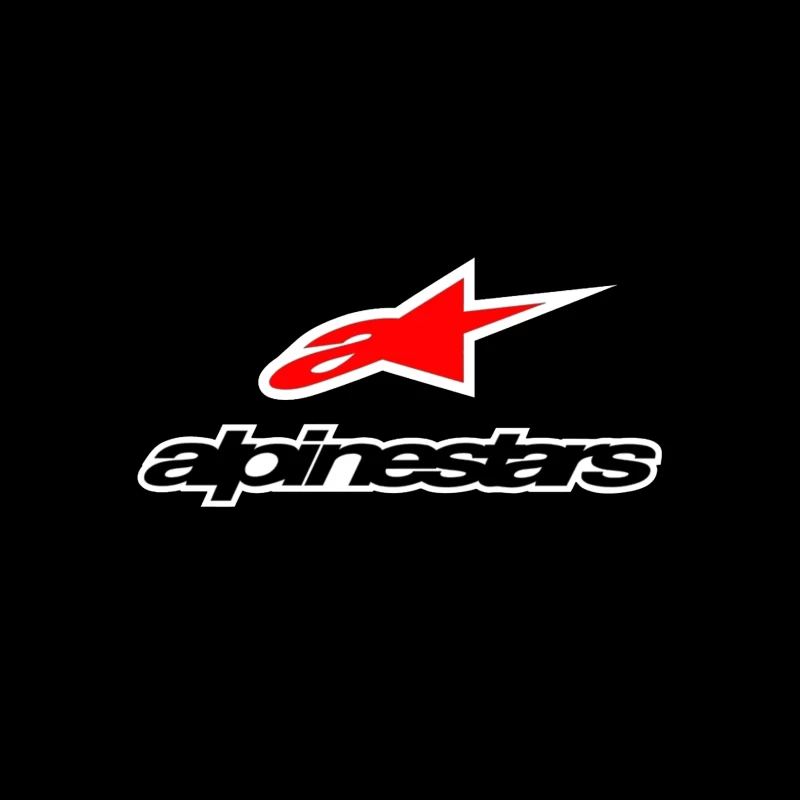 Alpinestars Motorsport Brand Logo with Red Star Design Throw Pillow