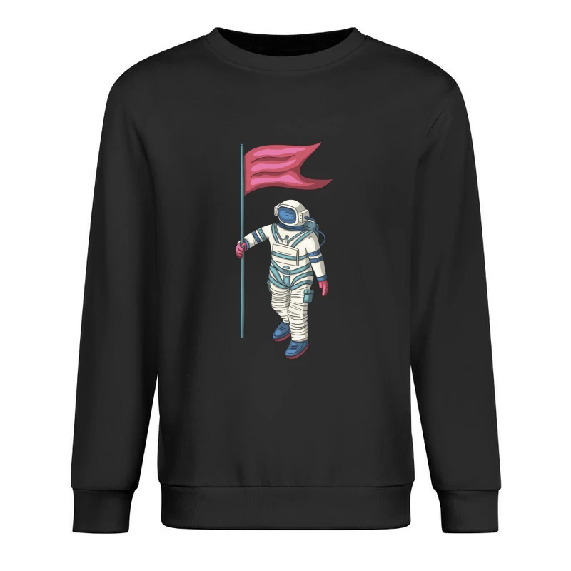 Astronaut mit Fahne Herren Pullover Sweatshirt