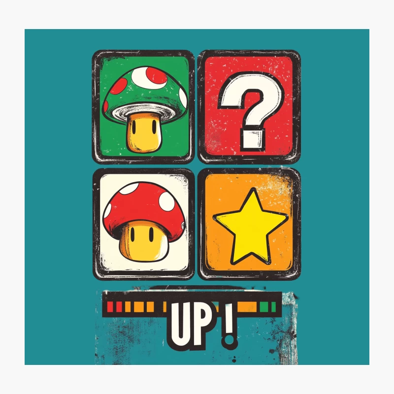 Retro Nintendo Mario Power-Up Icons Throw Pillow