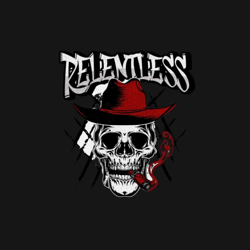 Relentless Schädel mit Hut und Zigarre Damen Langarm T-Shirt