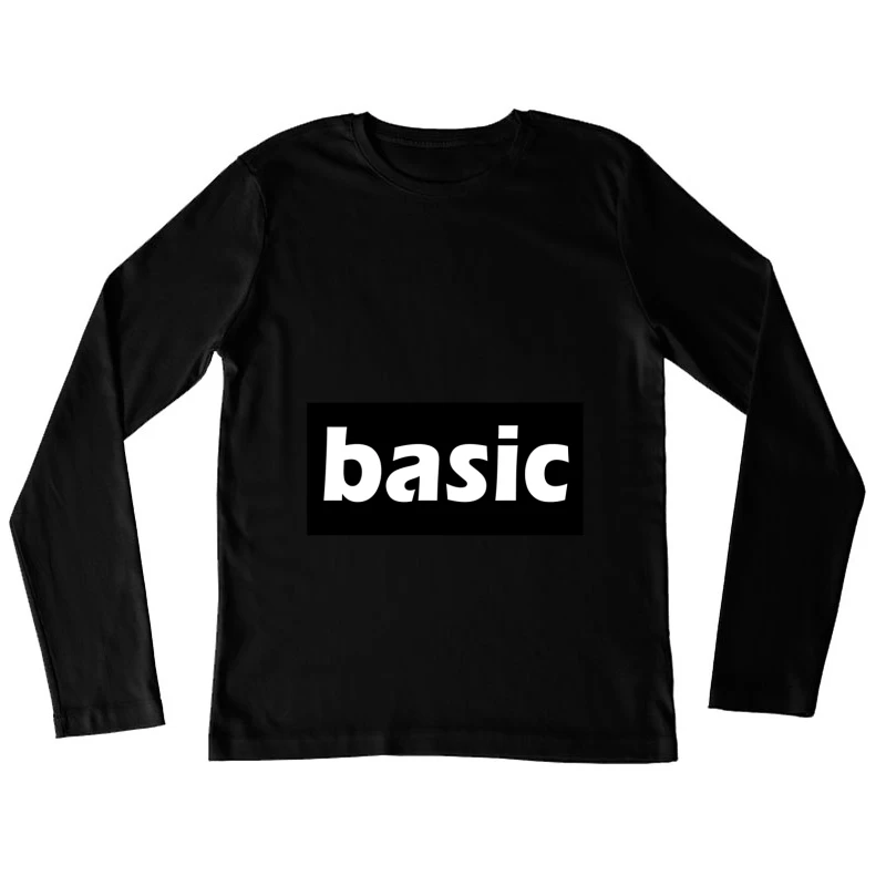Basic Typography Design Female Long Sleeve T-Shirt