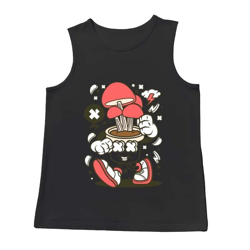 Champignon cartoon énergique Homme Débardeur