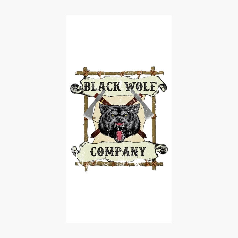 Black Wolf Company, distressed iPhone Case