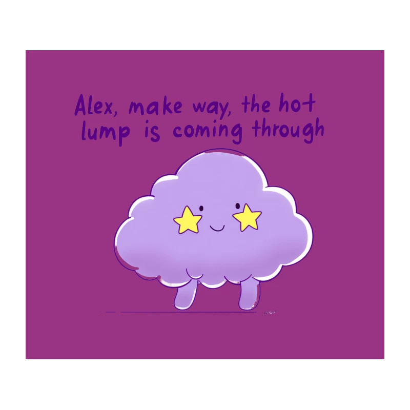 Cute Purple Cloud Illustration with Humorous Text Tapestry