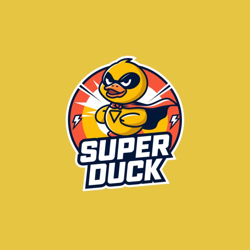 Superhero Duck Mascot Logo with Lightning Bolt Female T-Shirt
