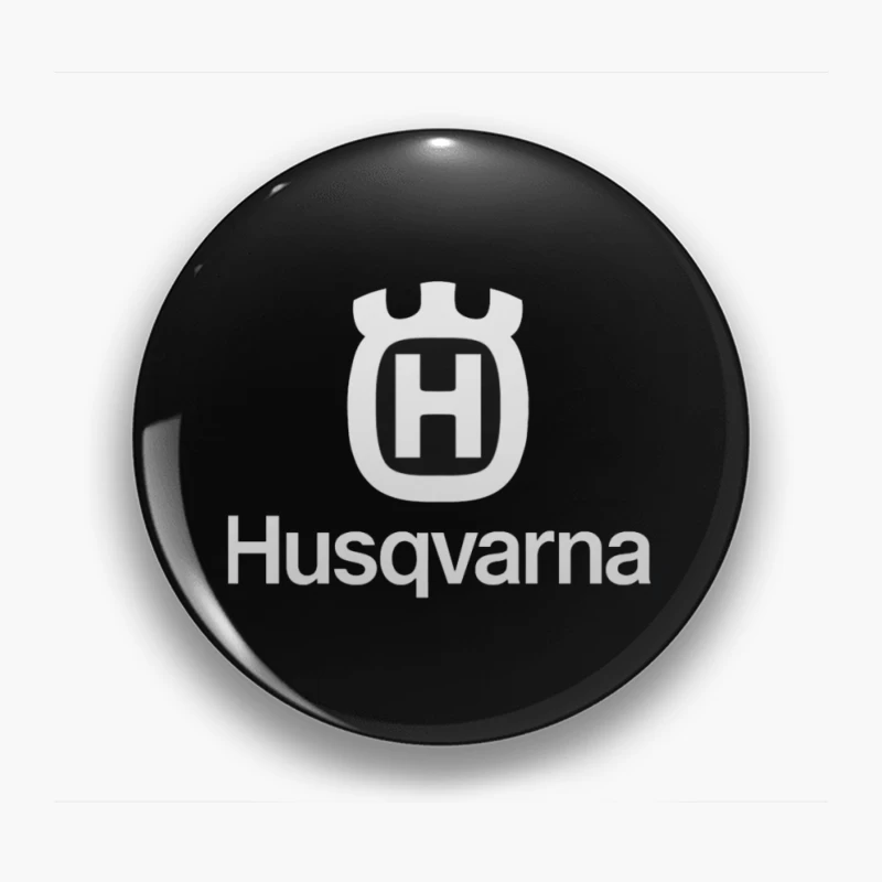 Husqvarna Brand Logo in Black and White Pin