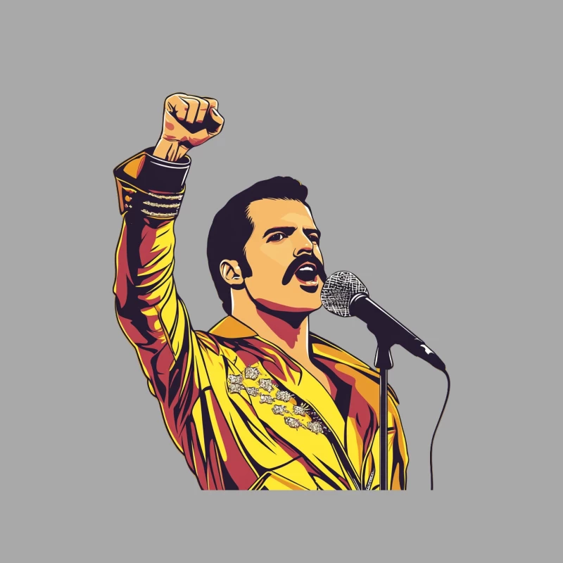 Iconic 1970s Singer Performing with Raised Fist Female Pullover Hoodie