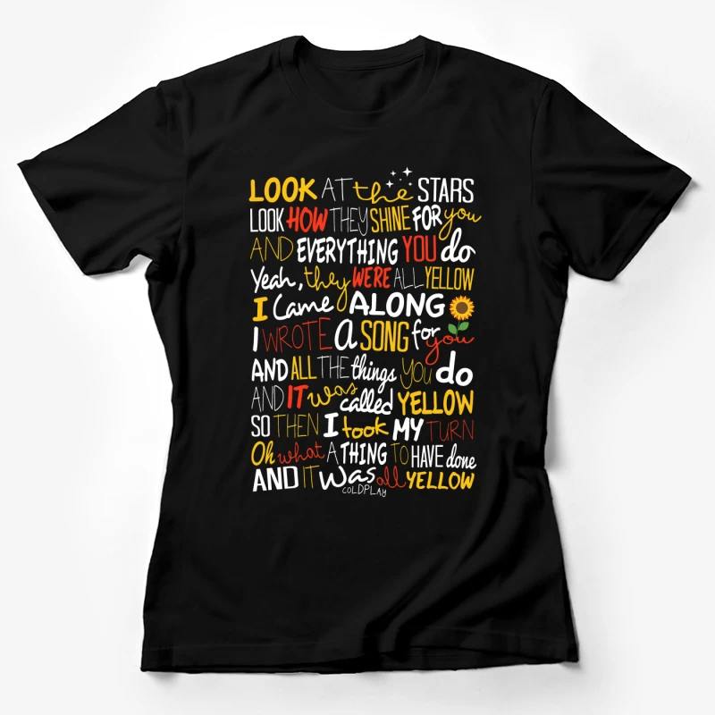 Colplay Lyrics Art Female T-Shirt