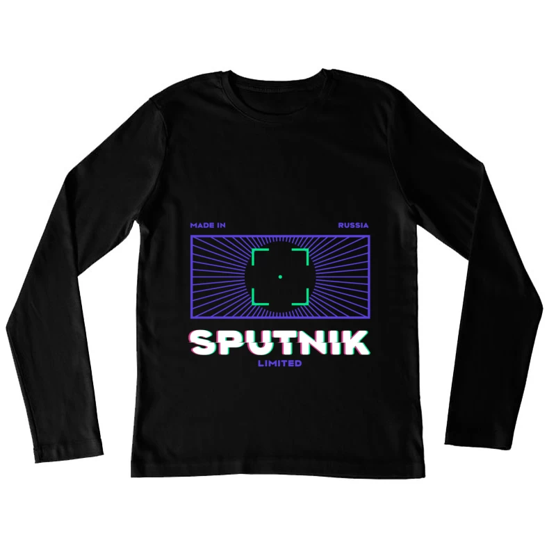 Sputnik Logo Design Damen Langarm T-Shirt
