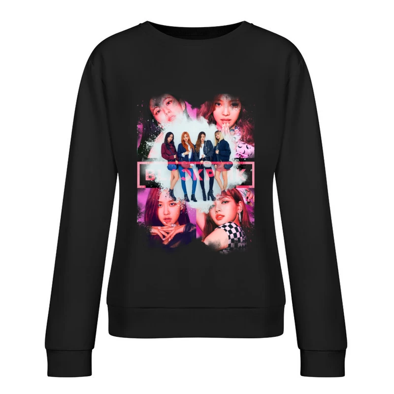 Vibrant K-pop Girl Group Fashion and Performance Showcase Female Pullover Sweatshirt