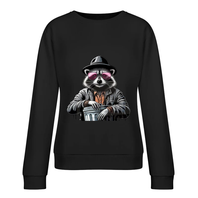 Raton laveur stylé avec lunettes de soleil Femme Sweat-shirt à enfiler