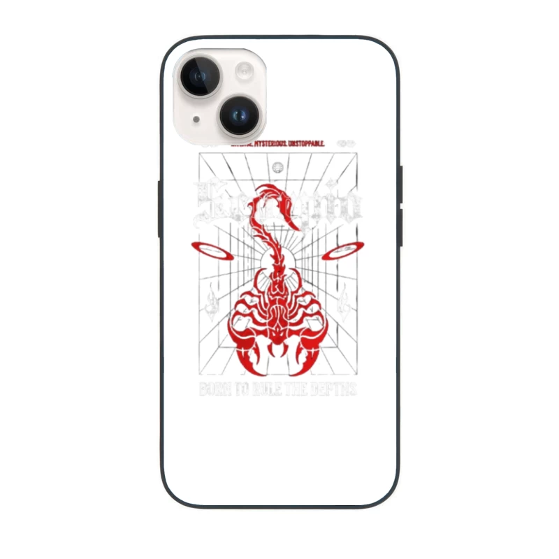 Red Mystical Scorpion with Geometric Pattern iPhone Case