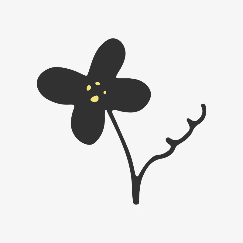 Fleur minimaliste avec points jaunes Homme Sweat-shirt à enfiler
