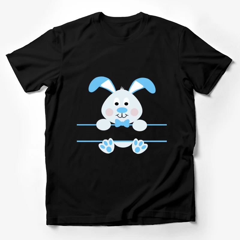 Lapin mignon avec un nœud papillon bleu Homme T-Shirt