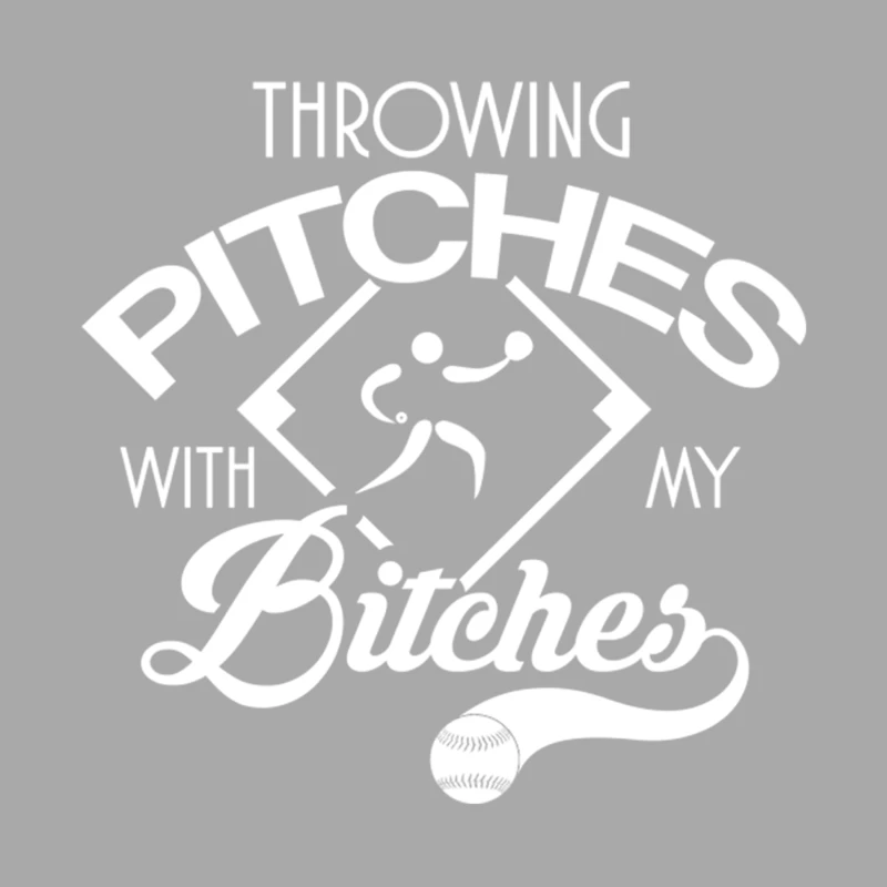 Softball - Throwing Pitches with my Bitches Female Pullover Hoodie
