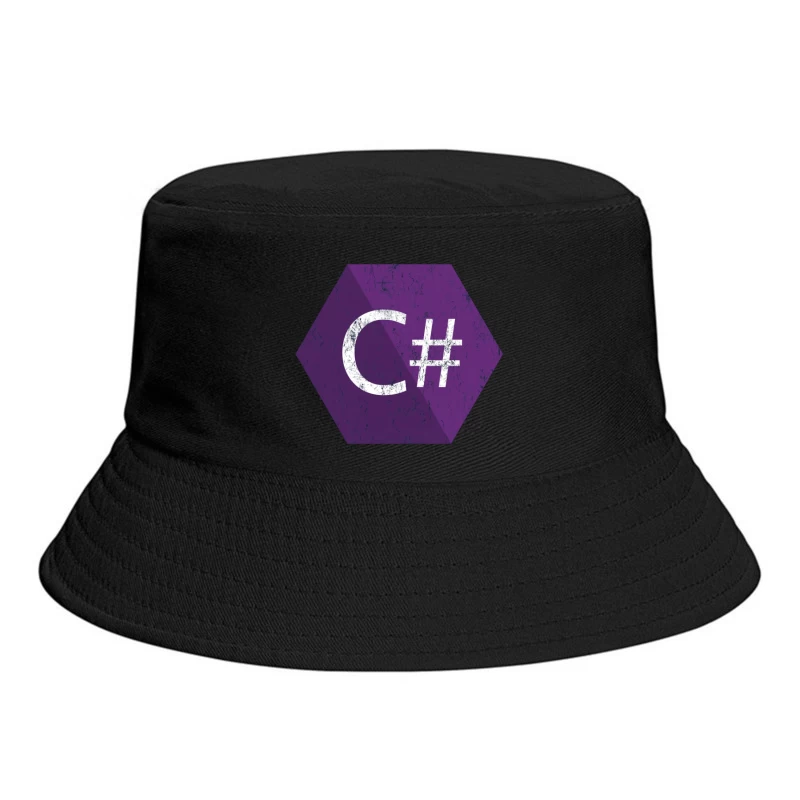 C# Programming Language Logo in Purple Hexagon Bucket Hat