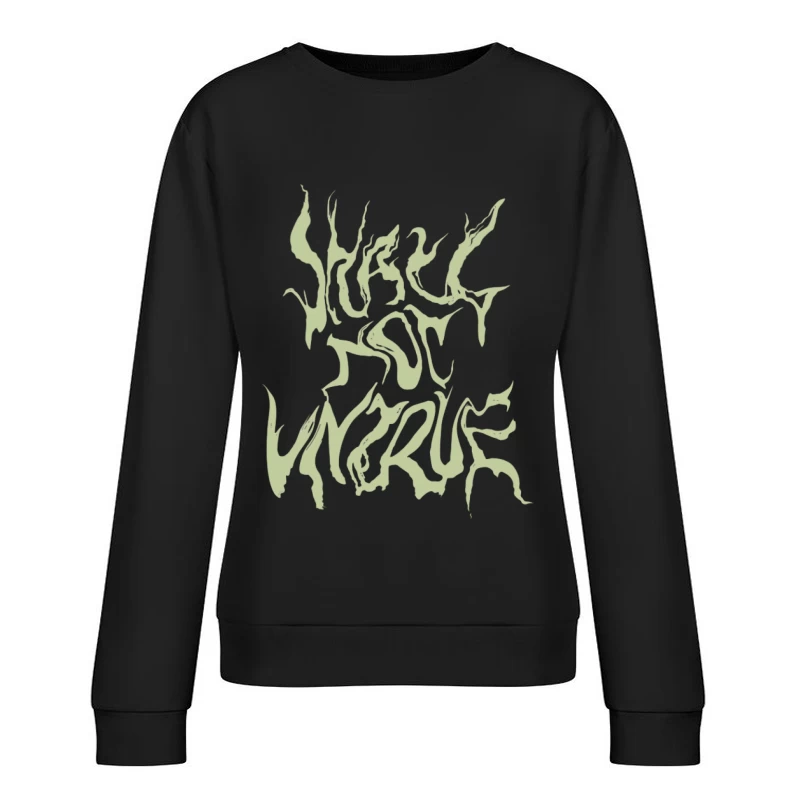 Grün verformte Schrift Damen Pullover Sweatshirt