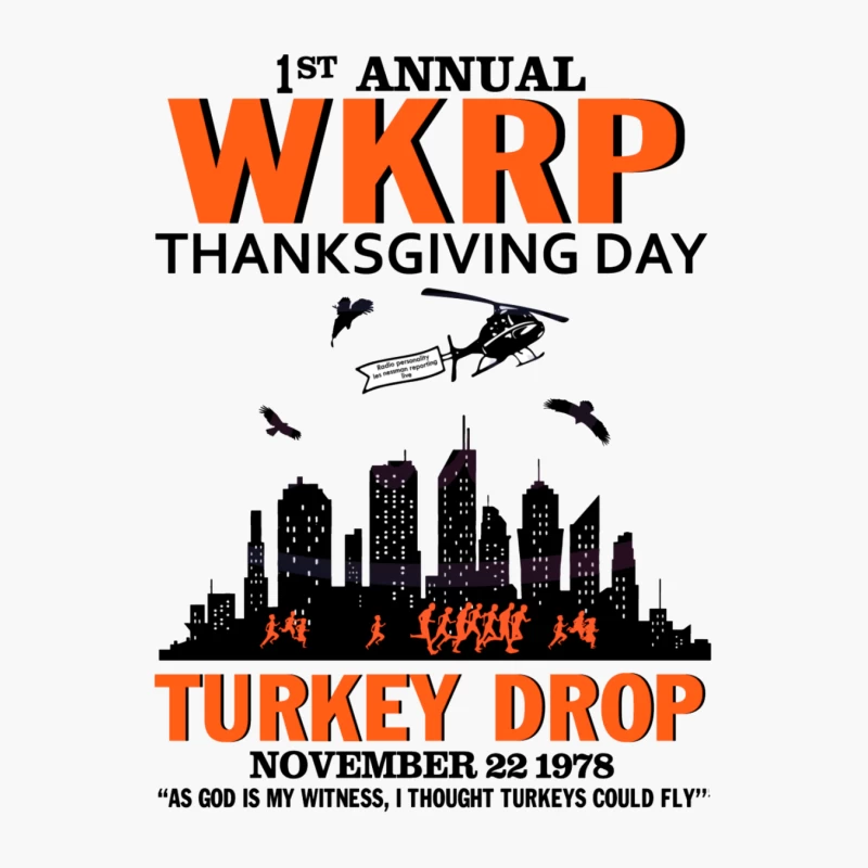 WKRP Turkey Drop Cotton Tote Bag