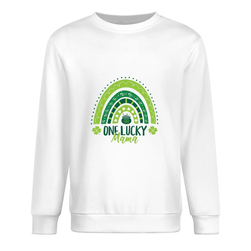 Maman chanceuse avec arc-en-ciel vert Homme Sweat-shirt à enfiler