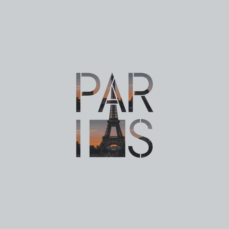 Iconic Paris Sunset: Eiffel Tower Silhouette in Typography Baseball Cap