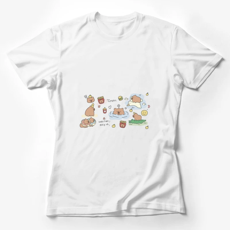Illustration de mignons ours et frites Femme T-Shirt