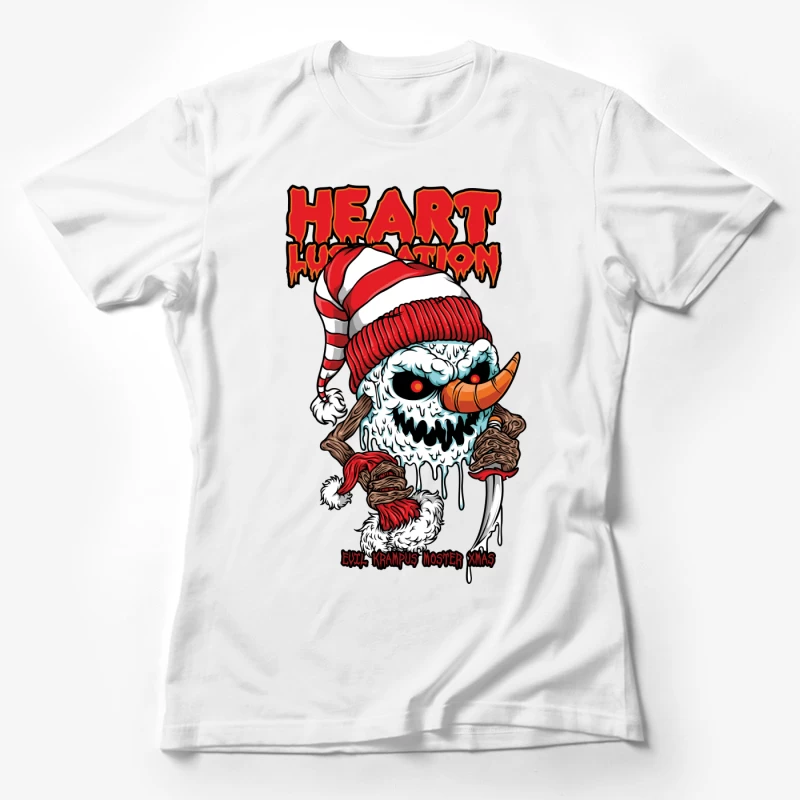 Horror Christmas Snowman with Krampus Theme Female T-Shirt