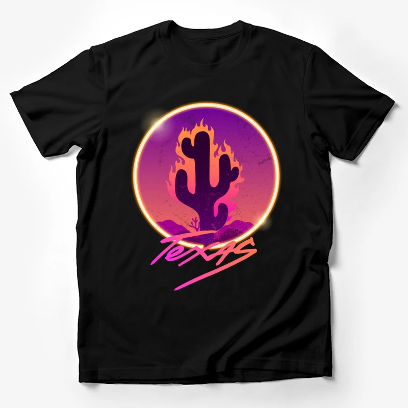Cactus en feu au crépuscule Homme T-Shirt