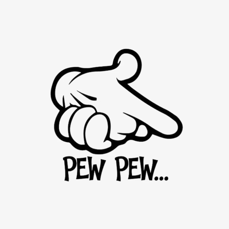 Comic-Hand mit 'Pew Pew' Herren Langarm T-Shirt