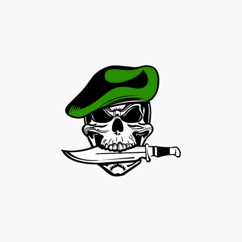 Special Forces Green Beret Skull with Combat Knife Emblem Cotton Tote Bag