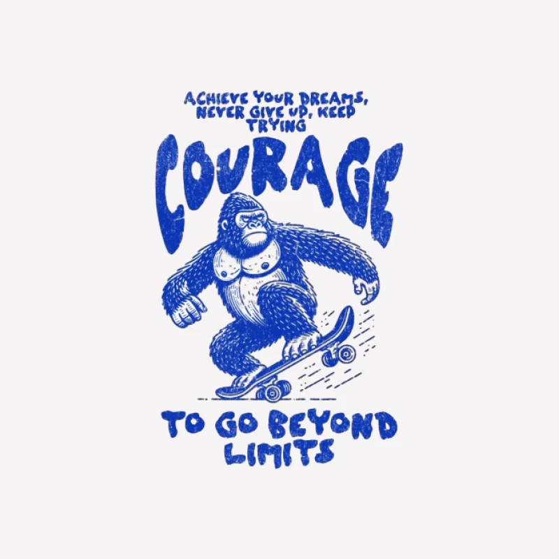 Gorille courageux sur skateboard Homme T-Shirt