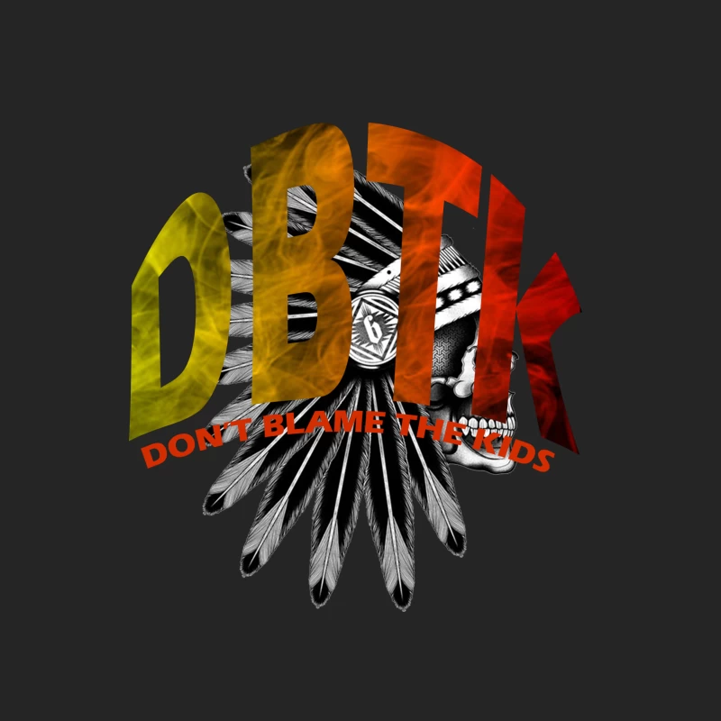 DBTK Logo Design Featuring Feathers and Skull Male Pullover Sweatshirt