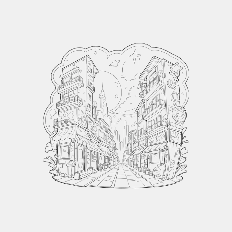 Urban Fantasy Street Scene Male Tank Top